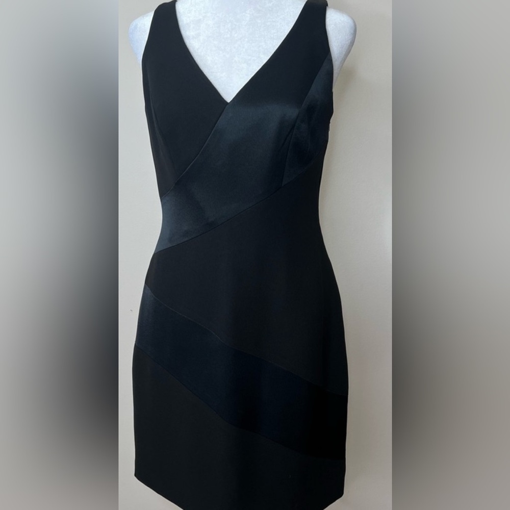 vintage LBD- silk on polyester- side zip